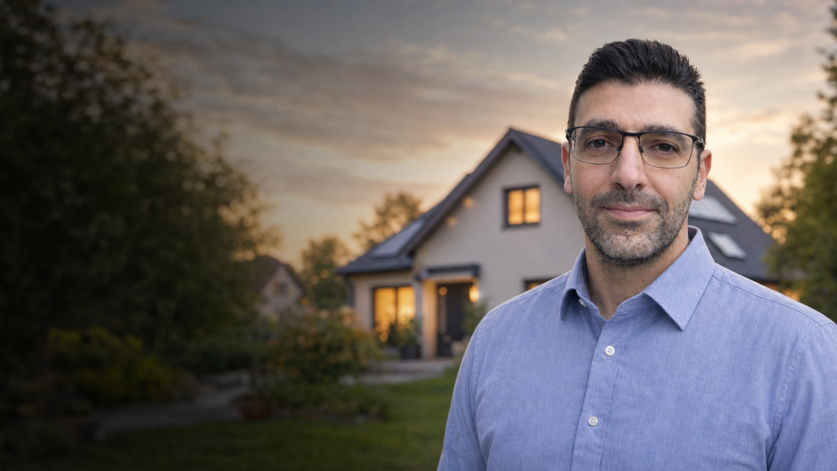 Riad Yossef vor einem Wohngebäude